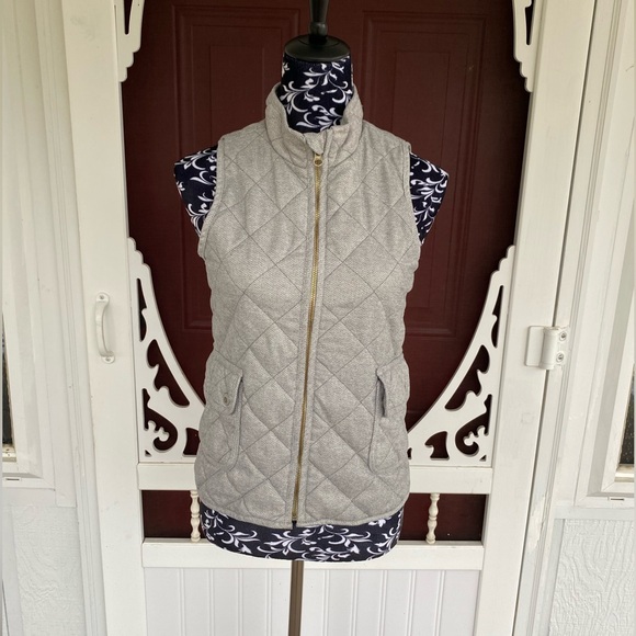 Old Navy Dobby Quilted Gray Sleeveless Jacket Vest Size XL (14) Regular - Picture 4 of 17